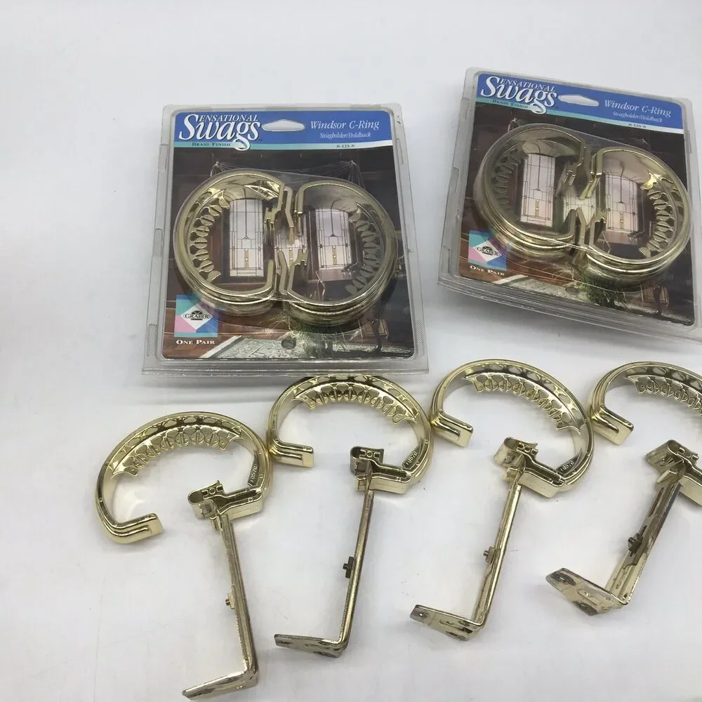 Graber Structures Windsor C-Ring Swag holder curtain drape tieback Holdback X4